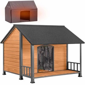 Aivituvin Wooden Insulated Dog House| Weatherproof, Spacious for Small to Large Dogs-AIR7010-IN - 1 of 4