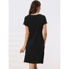 cheibear Women's Lace Short Sleeve Soft Nightgown Maternity Knee Length Sleep Nightshirt - 3 of 4