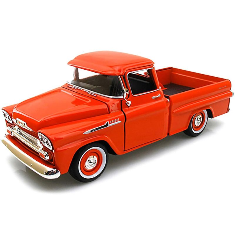 1958 Chevrolet Apache Fleetside Pickup Truck Orange 1/24 Diecast Model Car by Motormax, 2 of 4