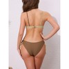 INSPIRE CHIC Women's Front Cross Contrast Color Bikini Sets, Strappy Top Tie Size Triangle Bottoms Swimwear Bathing Suits 1 Set - 3 of 4