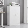 Ridstar Folding Metal File Storage Cabinet with Locking Door & Adjustable Shelves for Office & Home-White - 2 of 4