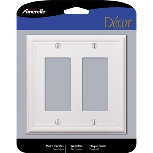 Amerelle Chelsea White 2 gang Stamped Steel Rocker Wall Plate 1 pk - 1 of 1
