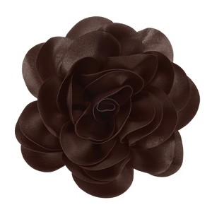 Unique Bargains Alloy Satin Fabric Big Rose Flower Dainty Brooches Pins 1 Pc - 1 of 4