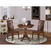 3-Piece Mahogany Finish Solid Wood Top - Round Dining Room Set - Seats 4 - 2 of 4