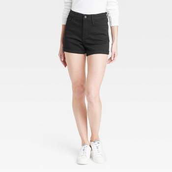 Women's High-Rise Midi Jean Shorts - Universal Thread™ Black 10