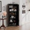 MAYEERTY Modern 4 Doors Utility Storage Cabinets Efficient Storage for Living Room Dining Room Bedroom Black 2 Piece - 3 of 4