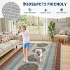 Vintage Oriental Washable Rug - Retro Floral Carpet with Non-Slip Backing, Soft Non-Shedding Low Pile Floor Cover for Living Room Nursery - 3 of 4
