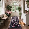 Acekool [Green Pink] Floral Print Runner Rug, Washable Low Pile Non-Slip Carpet for Entryway, Kitchen, Nursery & Playroom [2x6 Ft] - 2 of 4