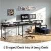 Greenstell Modern L-shaped computer desk - with LED lights, storage filing cabinet, and flip-up corners - 3 of 4