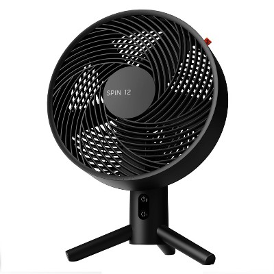 Sharper Image Spin 12 Compact Oscillating Tabletop Fan With Remote