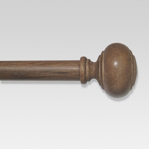 Carved Light Woodtone Ball Curtain Rod Natural - Opalhouse™ : Target