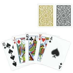 Slickblue 100% Plastic Jumbo Index Playing Cards – 2 Deck Poker Set with Storage Case - 1 of 3