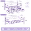 Twin Metal Frame Daybed with Trundle, Space Saving Design Featuring Headboard & Steel Slat Support, Multi-Purpose Furniture for Living Room - 3 of 4