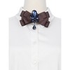 INSPIRE CHIC Women's Satin with Blue Rhinestone Bow Tie One Size Dark Brown - 4 of 4