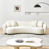 101-Inch Mid-Century Sofa with White Teddy Fabric & 4 Pillows, U-Shaped Sectional for Living Room - 3 of 4