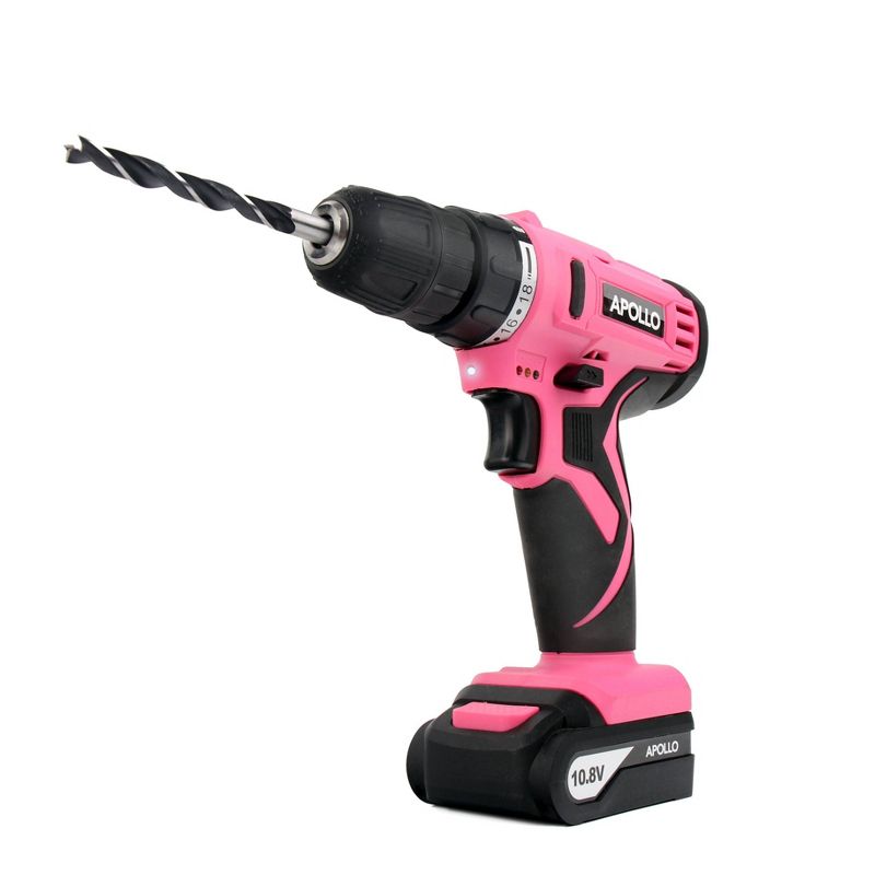 Apollo Tools 10.8 Volt DT4937P Cordless Drill with 30pc Accessory Set Pink, 5 of 7