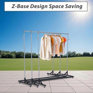 Z-Type Clothes Rack, Height Adjustable, Sturdy Metal Heavy Duty Clothing Rack with Lockable Casters, for Home and Clothing Stores - 1 of 4