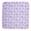 EVERYDAY KIDS 4-Pack Flannel Receiving Blankets – Soft Swaddle Set for Newborns with Purple Flower and Diamond Pattern Designs - 3 of 4