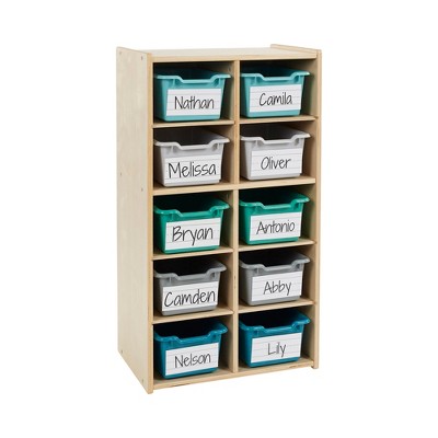 ECR4Kids Stackable Multicolor Plastic Storage Bins for Kids, 10-Piece