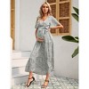 Maternity Maxi Dress Wrap V Neck Baby Shower Pregnancy Nursing Dresses - 4 of 4