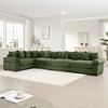 Oversized 154.6" Corduroy Cloud Modular L-Shaped Sectional Sofa with Thick Cushion and Wide Armrests, 5-Piece Free combination Sofa - 2 of 4
