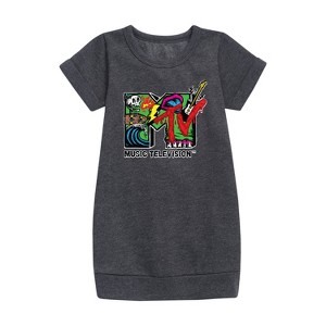 - MTV - Skater Graphic Short Sleeve Fleece Dress - 1 of 2
