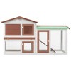 vidaXL Rabbit Hutch Brown and White Solid Fir Wood, Plywood Large - 3 of 4