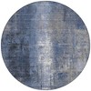 Navy Blue And Ivory Abstract Washable Indoor Outdoor Area Rug - 4 of 4