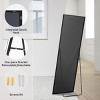 GlasFlength Full Length Mirrors Floor Standing Mirror Wall Mirror Rectangle Floor Mirrors Thin Frame for Living Room, Black, 64"*13.7"*21" - 4 of 4