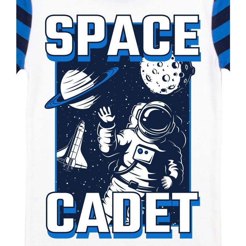 Space Cadet Youth Boy's Blue & Black Striped Short Sleeve Shirt & Sleep Pants Set, 3 of 5