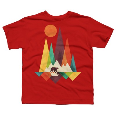 Boy's Design By Humans Mountain Bear By radiomode T-Shirt