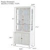 Vintage Hutch Display Cabinet with Adjustable Shelves and 3-Sided Glass, 77 in Tall for Dining Room or Kitchen-3irtyhousy - 4 of 4