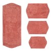 Waterford Tufted Bath Rug, Extra Soft and Absorbent, Non-Slip Bath Mats, Machine Washable bath rugs for Bathroom, 4 Pcs Set with Runner, Coral - 2 of 4
