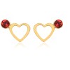 Guili Elegant 14K Gold Plated Red Velvet Cubic Zirconia Open Heart Halo Stud Earrings – Romantic and Sparkling Design for a Sophisticated Look - 3 of 3