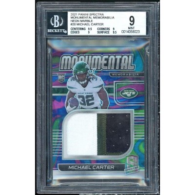 Michael Carter Rookie 2021 Panini Spectra Monumental Mem (Ser 4/4) #MM-MC BGS 9