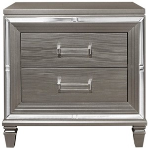 NicBex Nightstand with 2 Drawers,1pc Side Table with Pulls and Multi-colored Finish,Bedside Table for Bedroom,Living Room,Gray/White - 1 of 4