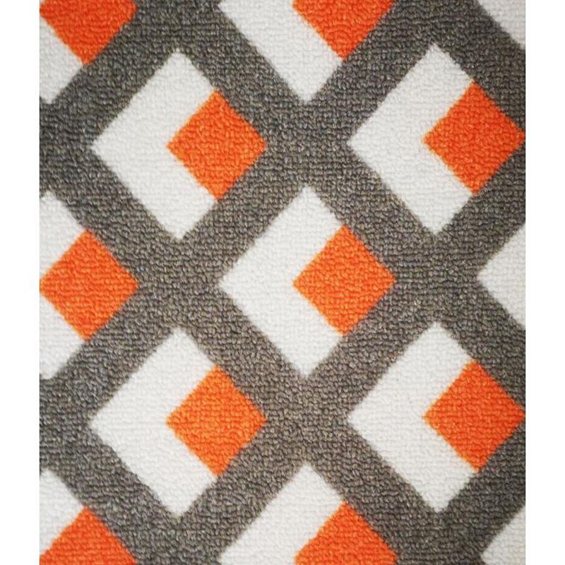 Deerlux Modern Living Room Area Rug with Nonslip Backing, Geometric Gray and Orange Trellis Pattern, 5 x 7 ft Medium, 3 of 6
