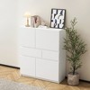 MDF Wooden Storage Cabinet dressers with 4 Doors and 2 Drawers, Spacious Storage and Versatile Use - 2 of 4