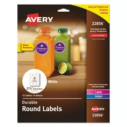 Avery Labels Water-resistant Permanent 3-1/4
