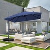 10' x 10' Square Patio Aluminum Cantilever Umbrella Outdoor Hanging Offset Umbrella with Crank Navy - Crestlive Products: Weatherproof - 2 of 4
