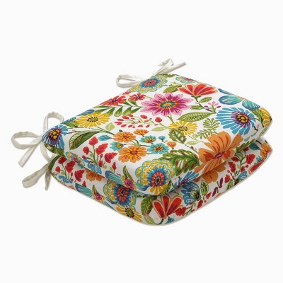 2pk Gregoire Prima Rounded Corners Outdoor Seat Cushion Blue - Pillow Perfect