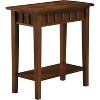 HomeStock Belmont End Table with Shelf Diamond Shaped Top Modern Two-Tier Storage Accent Table Rubberwood Tapered Legs for Home Office - 2 of 4