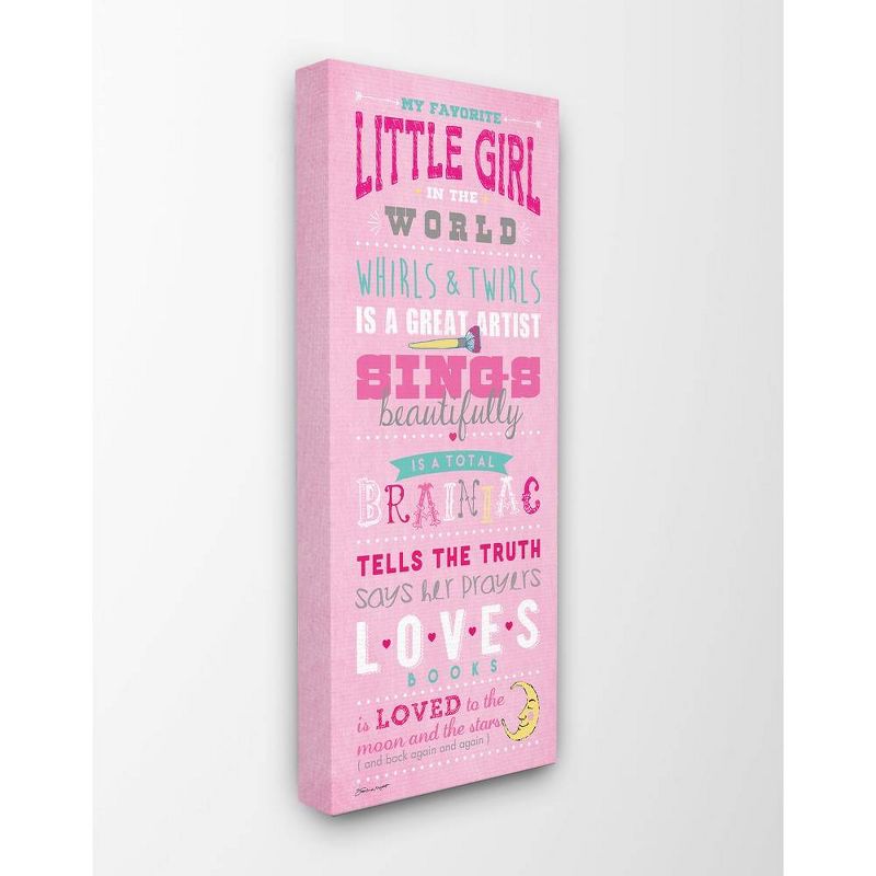 10&#34;x1.5&#34;x24&#34; Favorite Little Girl In The World Stretched Canvas Kids&#39; Wall Art Pink - Stupell Industries, 1 of 6