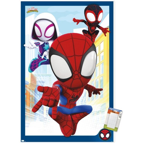 Trends International Marvel Spidey and His Amazing Friends - Group Unframed  Wall Poster Print White Mounts Bundle 22.375 x 34