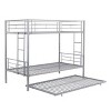 NicBex Twin Size Bunk Bed Metal Bed Frame with Trundle, Ladder and Full Length Guardrail, No Box Spring Required, Silver - 3 of 4