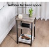 3 layer coffee table with adjustable height, small bedside table, storage shelf, suitable for bedroom, living room, office space saving - 2 of 4