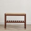 Dolonm Solid Wood Shoe Bench with Cushion, 2-Tier Storage Organizer, Entryway Bench for Hallway, Living Room, Bedroom - 2 of 4