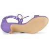Allegra K Women's Elegant Faux Suede Lace Up Open Toe Kitten Heel Sandals - 4 of 4