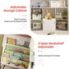 Castle-Shaped Kids Bookshelf with Removable Drawers, Cubbies & LED Lights, Toy Storage Organizer, White - 4 of 4
