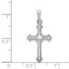 Black Bow Jewelry 14k White Gold Polished Hollow Fleur de Lis Cross Pendant - 4 of 4